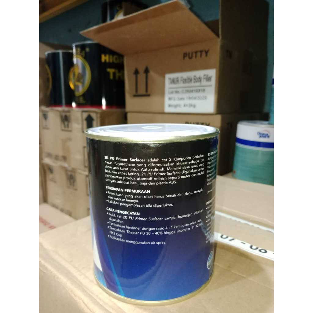 EPOXY 2K PU PRIMER SURFACER WARNA AGUNG GREY ANTI KARAT CEPAT KERING 1 LITER