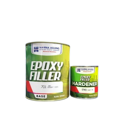 EPOXY FILLER PU WARNA AGUNG CAT DASAR GREY 701 2 KOMPONEN