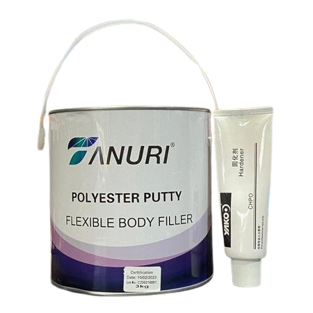 TANURI DEMPUL POLYESTER PUTTY 3 KG  DEMPUL KAYU BESI BODY KENDARAAN - CWK
