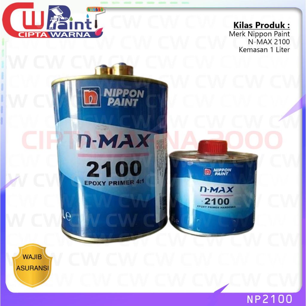 EPOXY 2K PU NIPPON PRIMER 2100 POWER CAT DASAR KENDARAAN 1 LITER SET