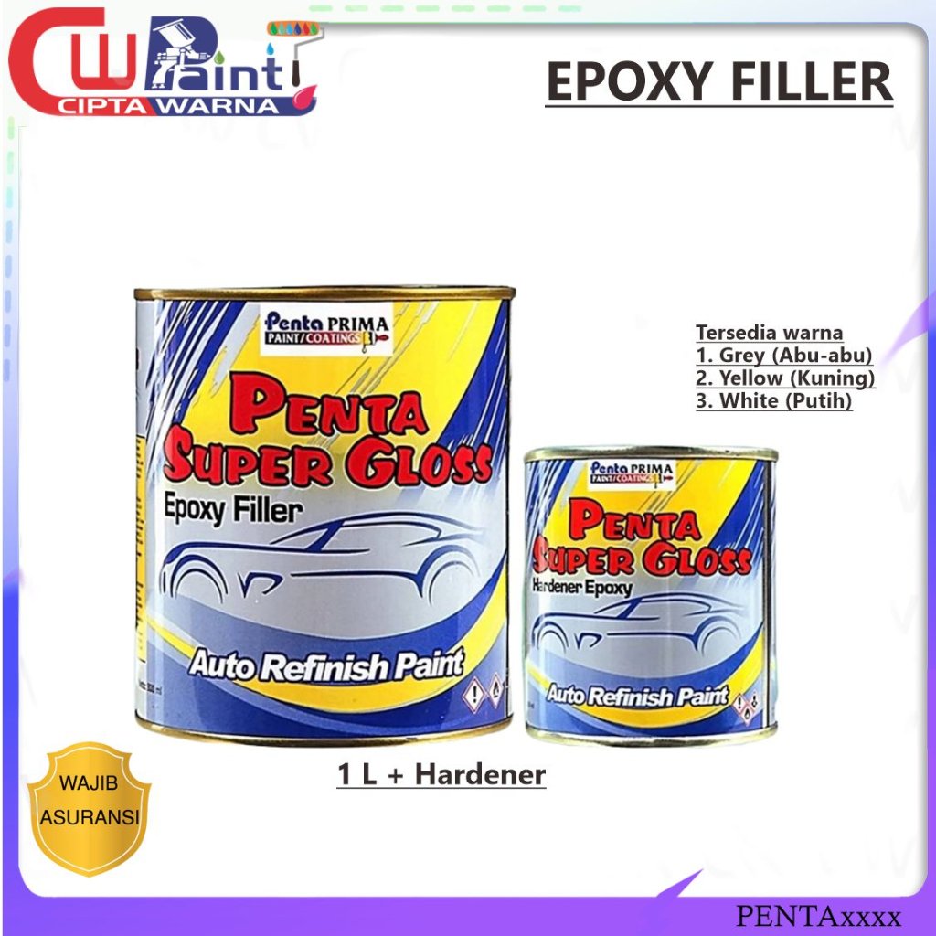 EPOXY PENTA NC SUPER GLOSS ABU-ABU KUNING PUTIH 1 LITER