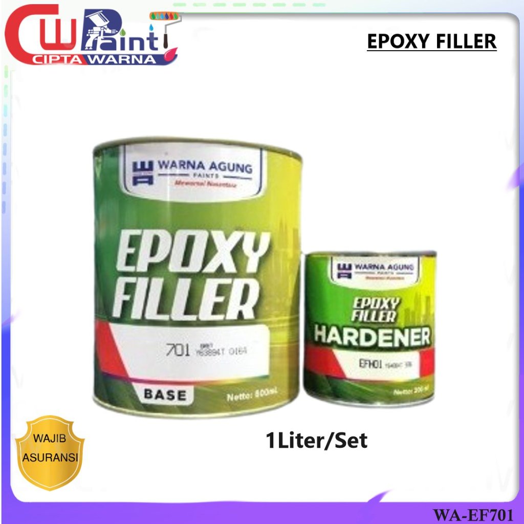EPOXY FILLER PU WARNA AGUNG CAT DASAR GREY 701 2 KOMPONEN