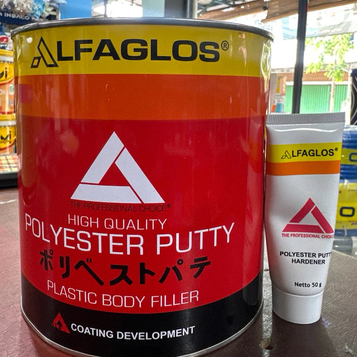 DEMPUL ALFAGLOSS MERAH POLYESTER PUTTY 3,5 KG