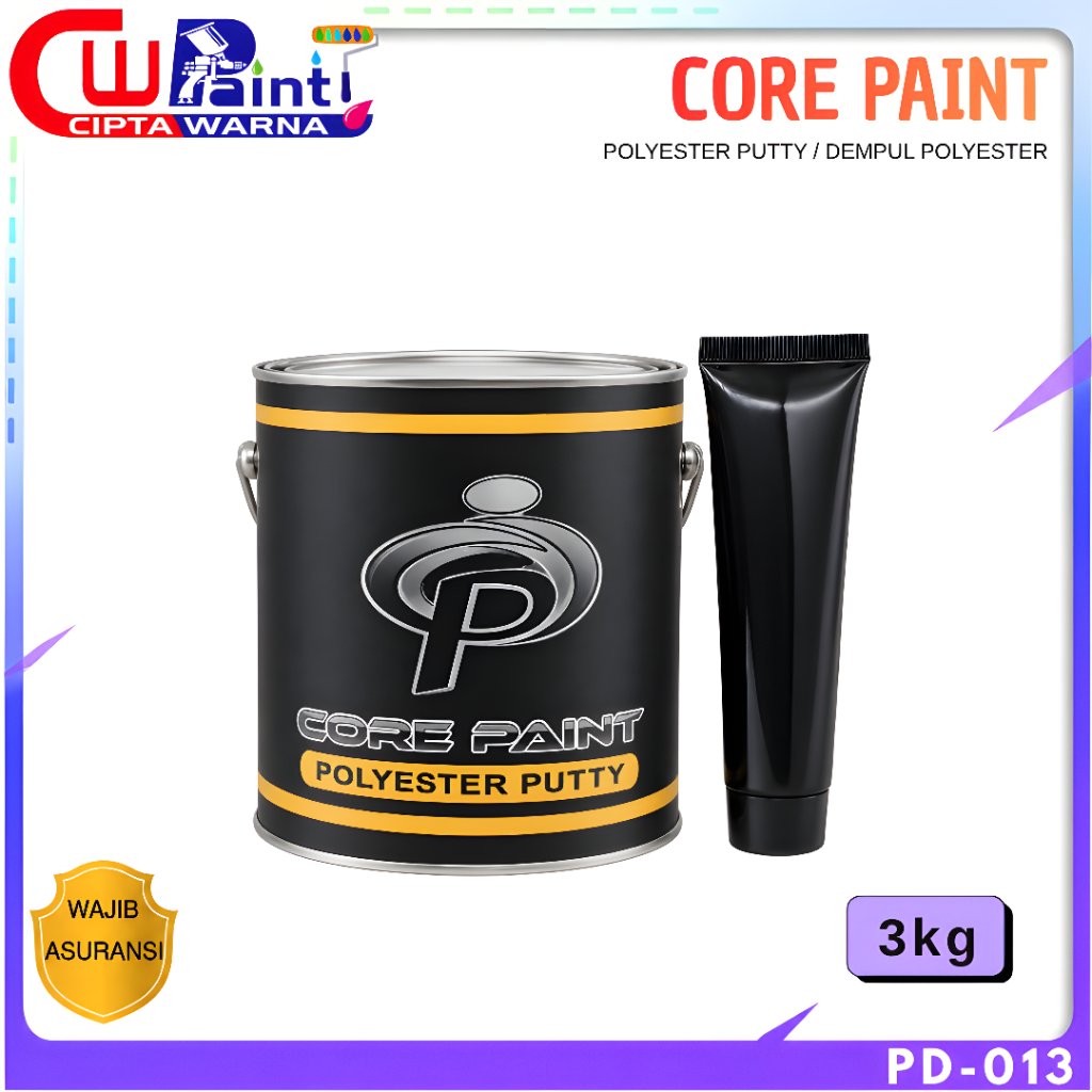 CORE PAINT CPI POLYESTER PUTTY 3KG + HARDENER 60 GR DEMPUL MOBIL - CWK