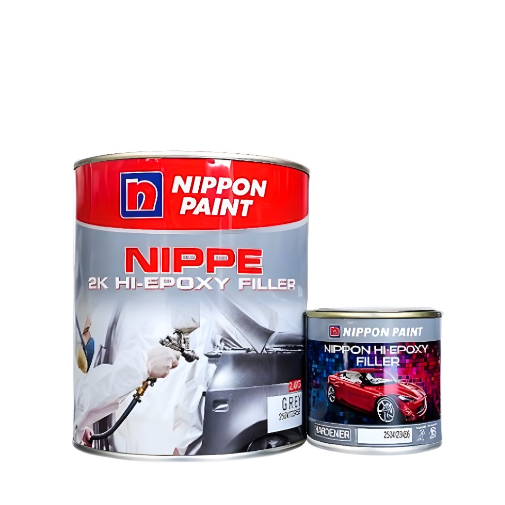 EPOXY FILLER NIPPON 2K WHITE PUTIH BLACK HITAM GREY ABU-ABU