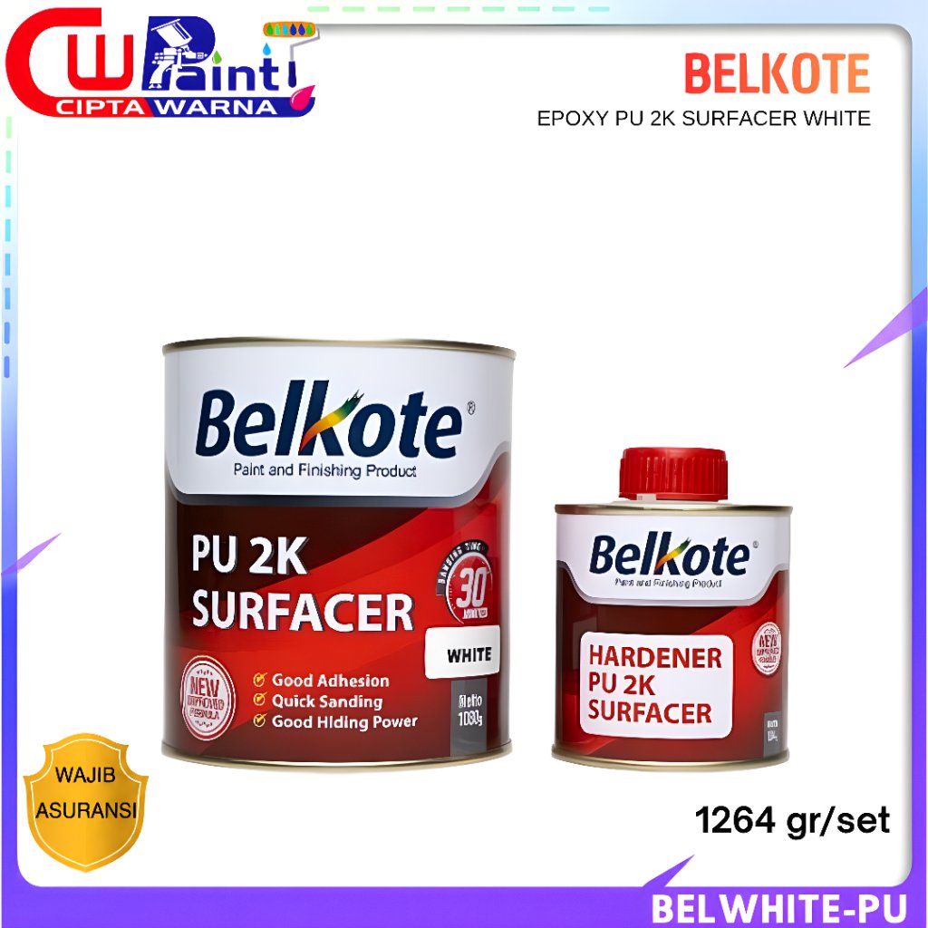 EPOXY PU 2K SURFACER BELKOTE EPOXY PU PUTIH WHITE 1264 GRAM