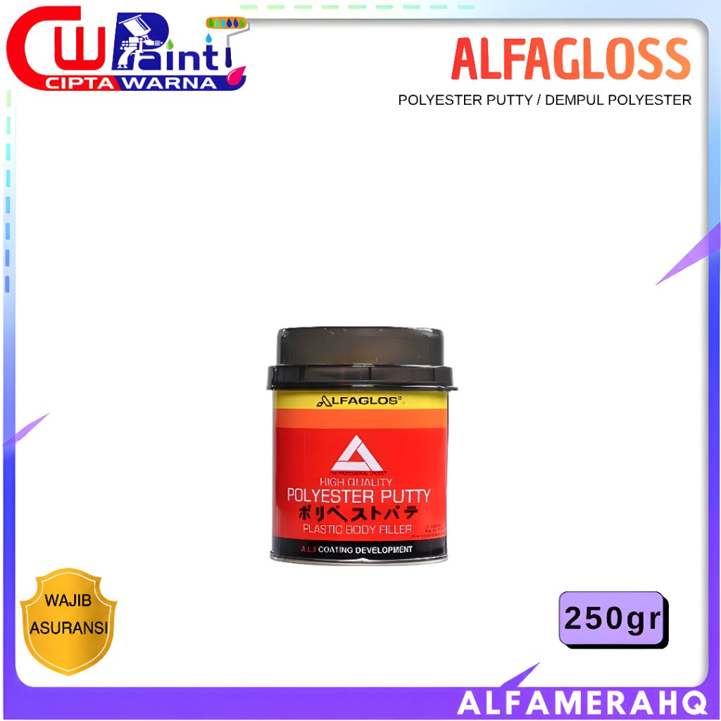 DEMPUL ALFAGLOSS MERAH 250 GRAM POLYESTER PUTTY - CWK