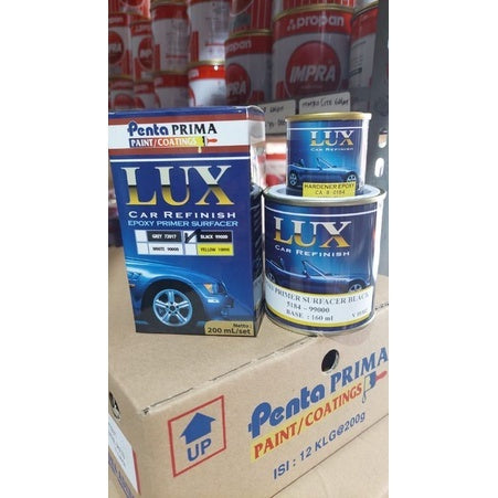 EPOXY PRIMER SURFACER PENTA LUX GREY BLACK WHITE HITAM ABU PUTIH 200 GRAM