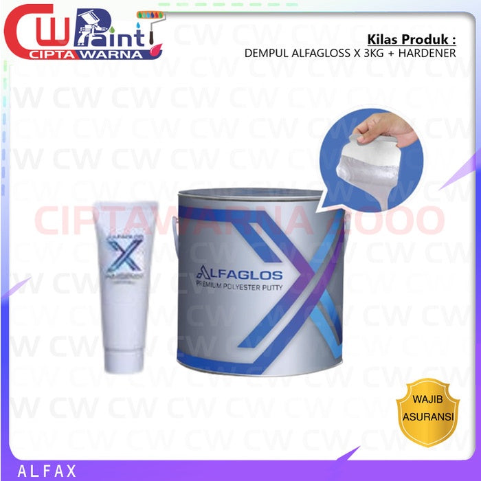 DEMPUL ALFAGLOSS X PREMIUM POLYESTER PUTTY 3KG