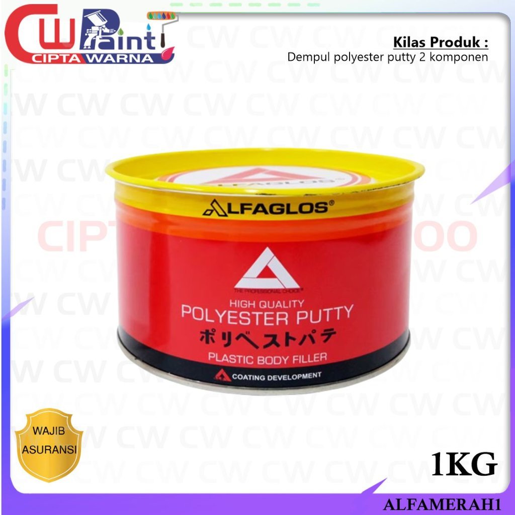 DEMPUL ALFAGLOSS MERAH POLYESTER PUTTY 1KG - CWK