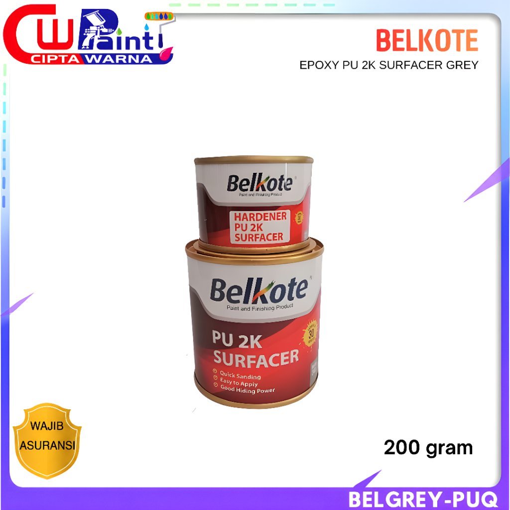 EPOXY PU 2K SURFACER BELKOTE EPOXY GREY ABU-ABU 200 GRAM - CWK