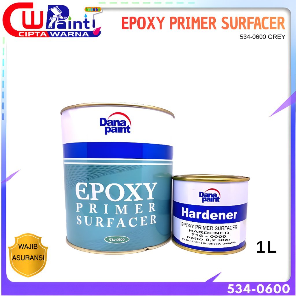 EPOXY PRIMER DANAGLOSS SURFACER GREY ABU-ABU 534-0600 1 LITER