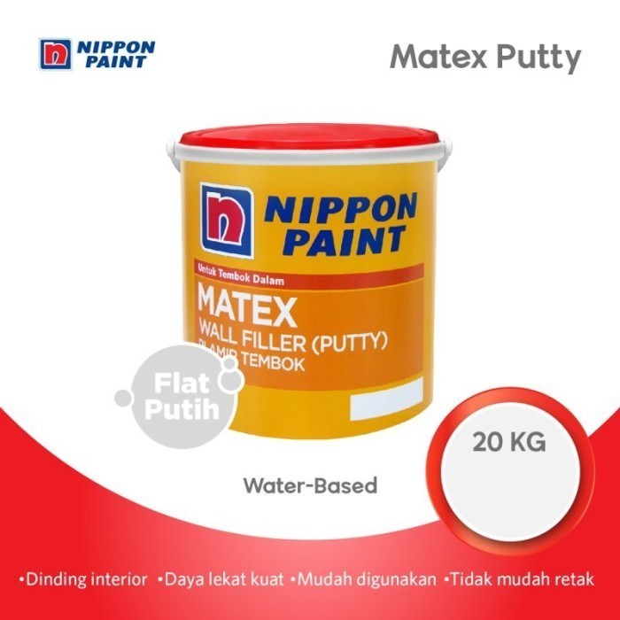 DEMPUL NIPPON MATEX PUTTY PLAMIR  DINDING INTERIOR SUPER WHITE PUTIH 20KG - CWK